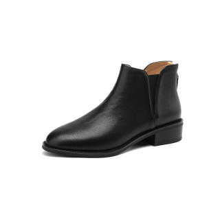 BAISHITING Cow Leather Short Chelsea Boots 3cm Women's