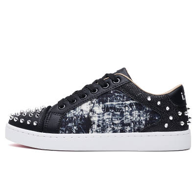 I.30 Pu Low top Skateboard Shoes Men's Black Cyan