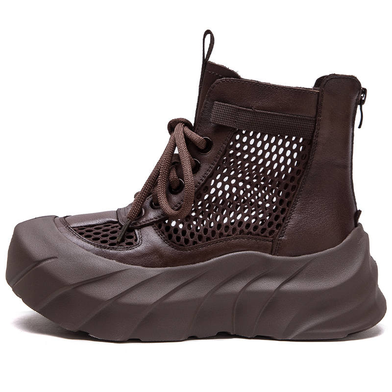 JIEZHOU Top Grain Cow Leather Ankle Boots Women's