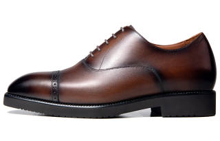 Zuti British Business Calfskin Oxford Shoes Dress Shoes Men's Dark Brown Polished