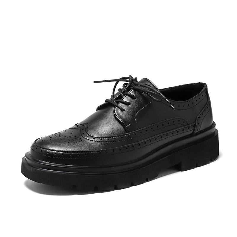 CITONGXIANSHENG Cow Split Leather Casual Shoes Men's Black