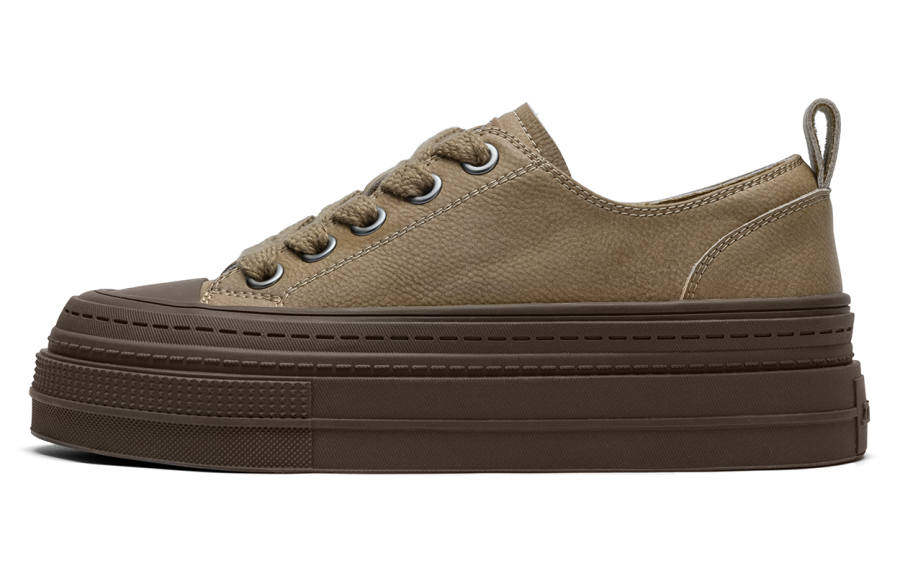 Dickies Slip Resistant Abrasion Resistant Low top Skateboard Shoes Women's Apricot