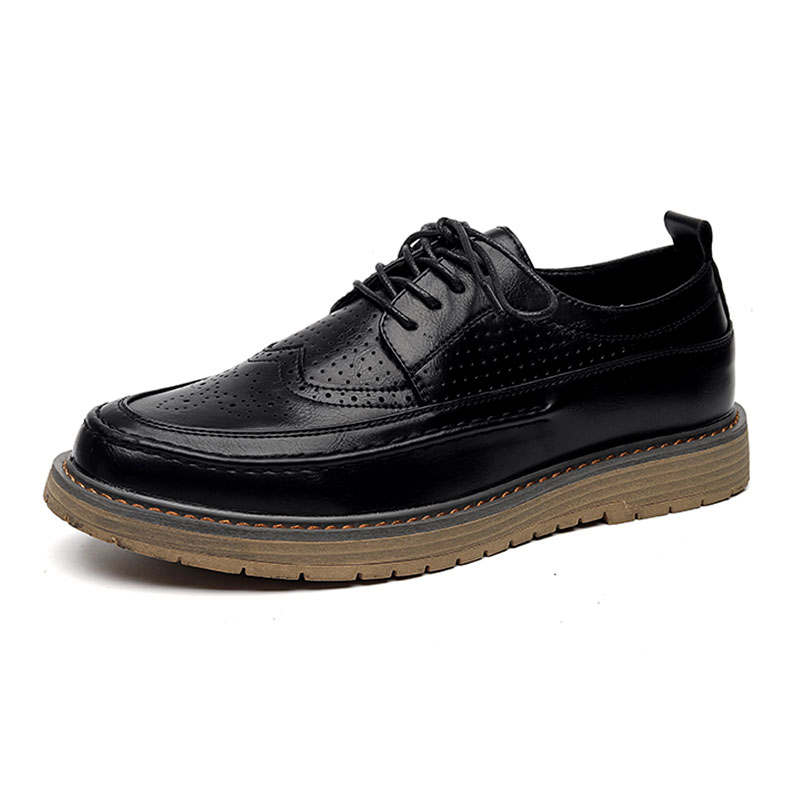 KAQIAODI Microfiber Leather Casual Shoes Men's Black