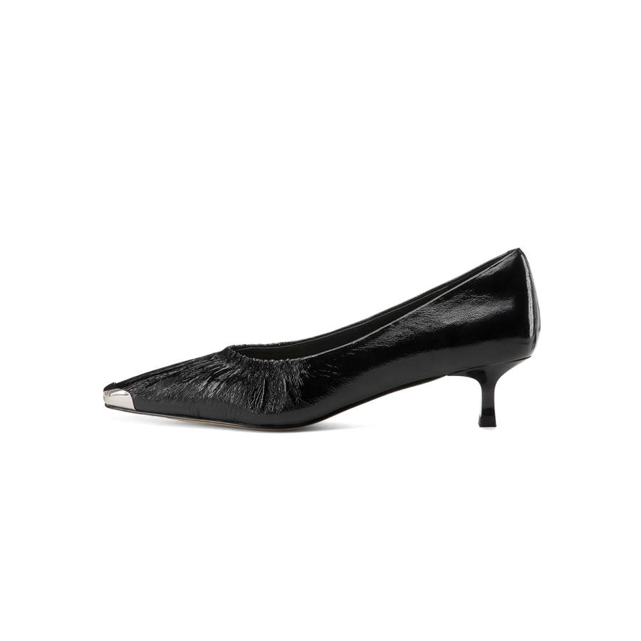 GOLDLION Sheepskin Slim Heel High Heels Women's
