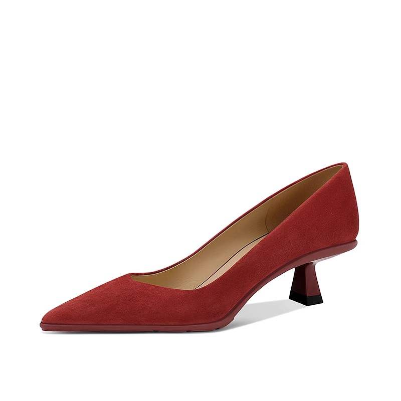JESSICA SOPHIA Sheepskin Spool Heel High Heels 4.5cm Women's