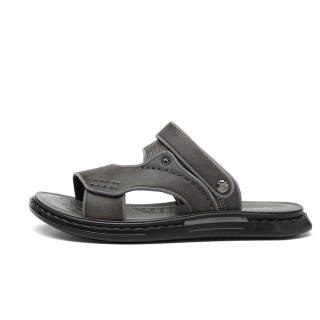 AIBAOLUO Synthetic Leather Beach Sandals Men's Gray