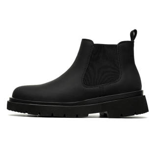 ZONEJOY Synthetic Leather Crew Chelsea Boots Men's Black