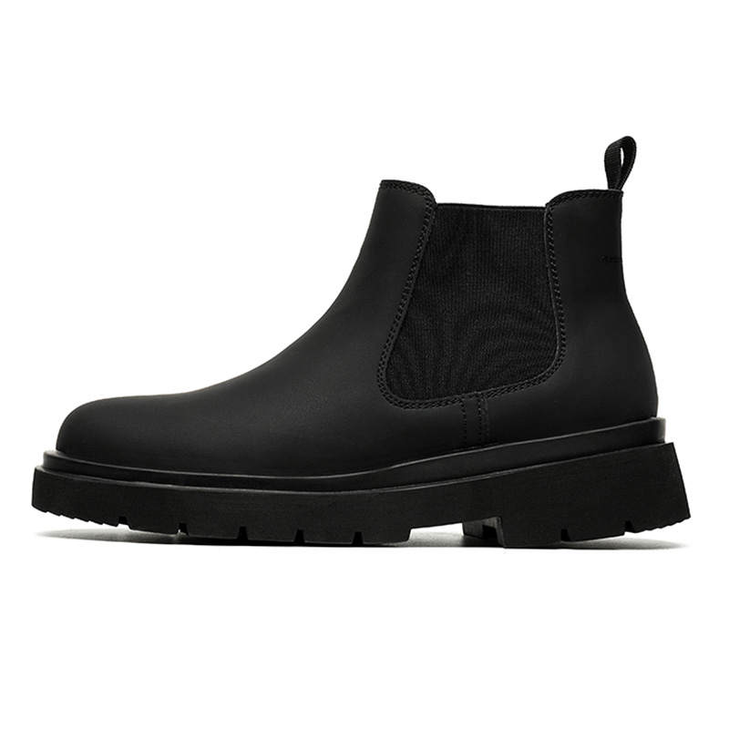 ZONEJOY ZONEJOY Synthetic Leather Crew Chelsea Boots Men's Black