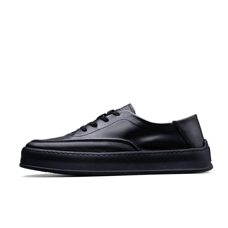 D:FUSE SCANDINAVIA D FUSE SCANDINAVIA Men's Shoes Cow Leather Low top Skateboard Shoes Black