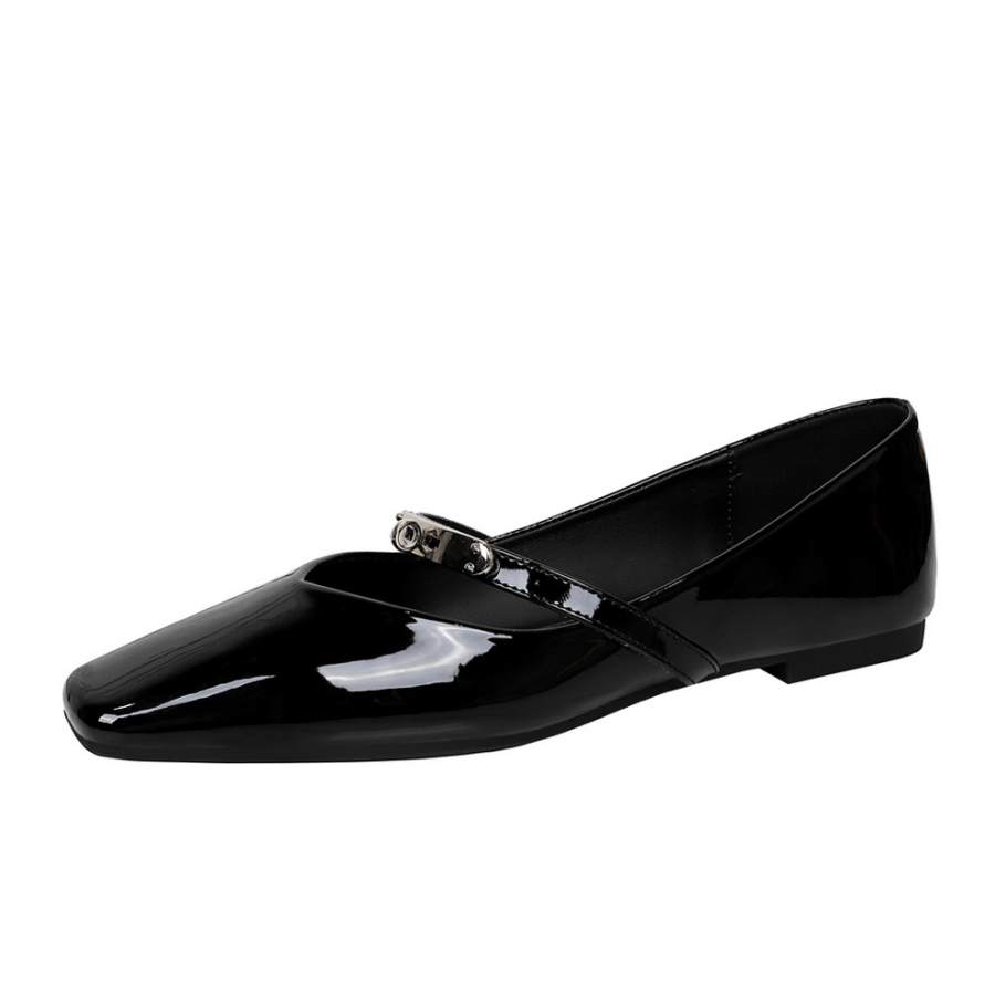 YAFEI XUANYU Microfiber Leather Flat Mary Jane Shoes 1CM Women's