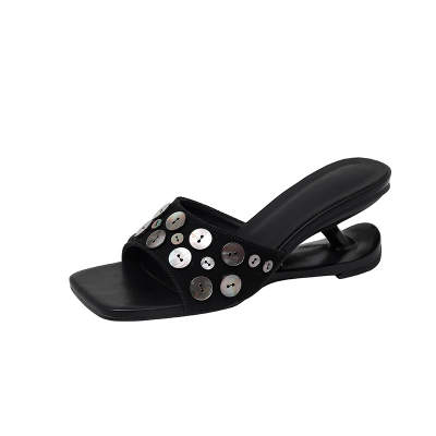 CAOT Rubber Abrasion Resistant Abrasion Resistant Slide Slippers Women's Black Box