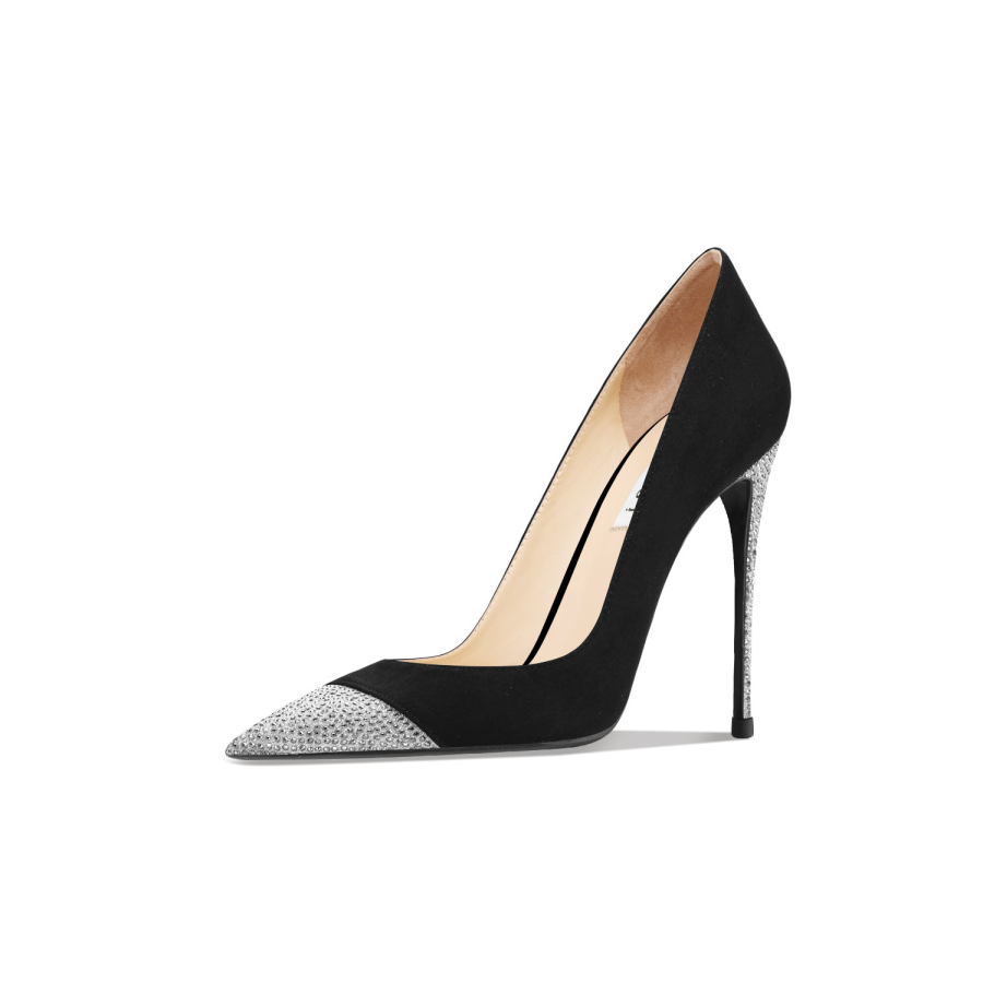 Suyymakk Suede Slim Heel High Heels Women's Black