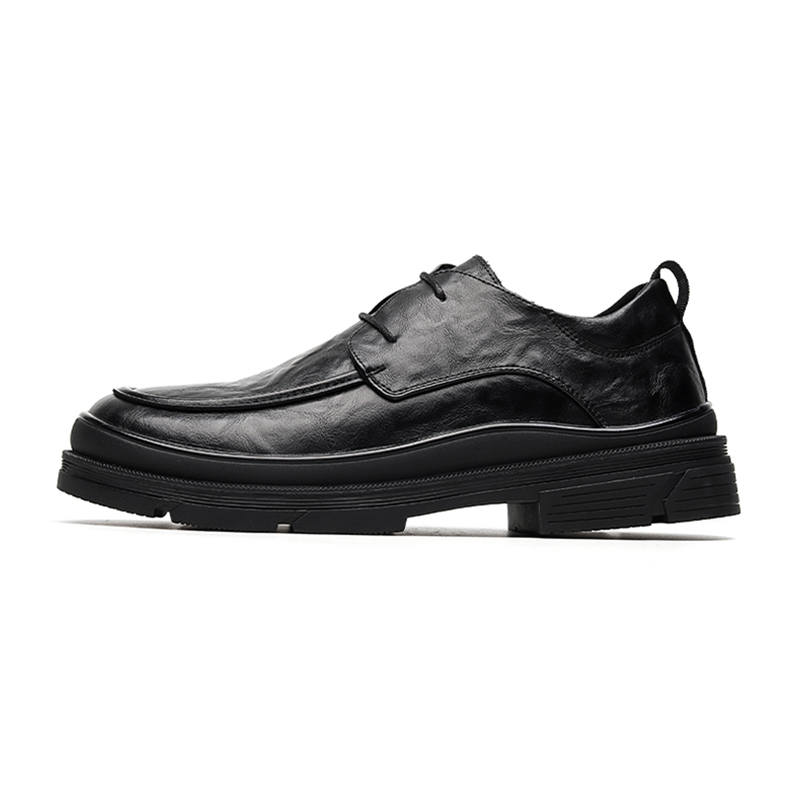 XIAOTOULANG Casual Leather Shoes Men's Low Top Black/Brown