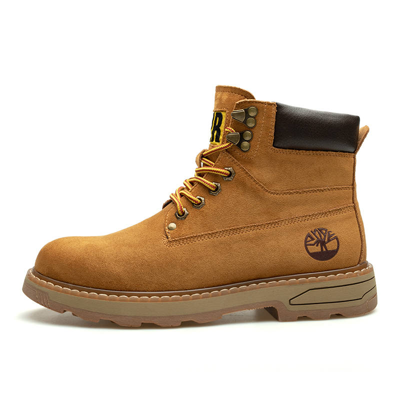 YILICHUANZHANG Synthetic Leather Short Combat Boots Men's Yellow