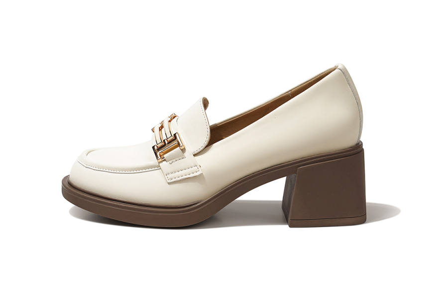 POOQ Pu Chunky Heel High Heels 5.5cm Women's