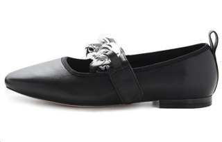 IMMI Leather Chunky Heel Mary Jane Shoes 1.5cm Women's Black