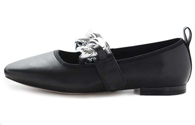IMMI Leather Chunky Heel Mary Jane Shoes 1.5cm Women's Black
