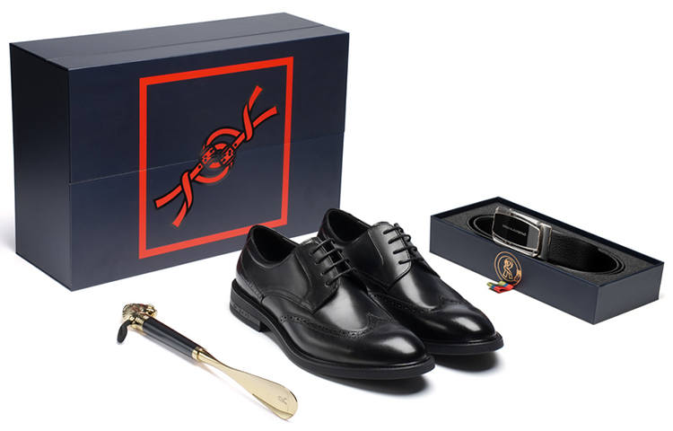 ROBERTA DI CAMERINO Top Grain Cow Leather Dress Shoes Men's Black