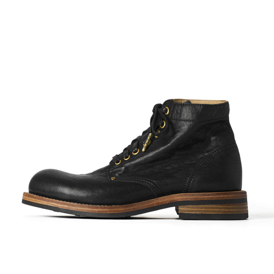PIPG Cow Leather Short Combat Boots Men's Black
