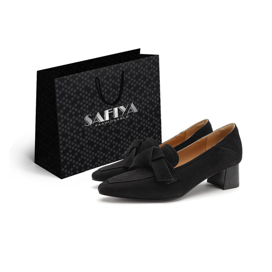 Safiya Sheepskin Chunky Heel High Heels Women's