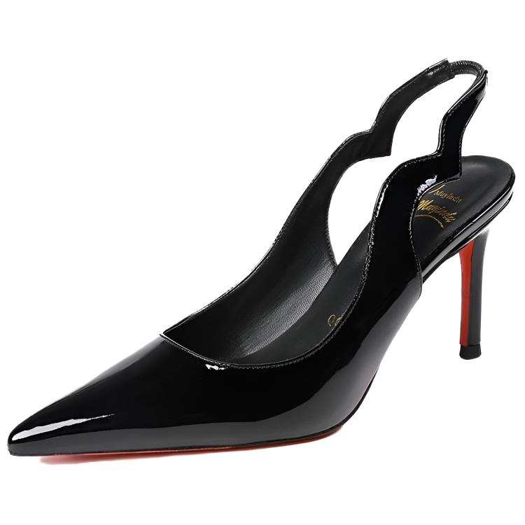 MIZAIJIA Patent Leather Slim Heel High Heels 8cm Women's Black