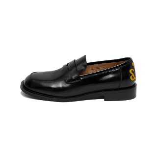 SYMBOLS OF LIGHT Top Grain Cow Leather Loafers Women's Black