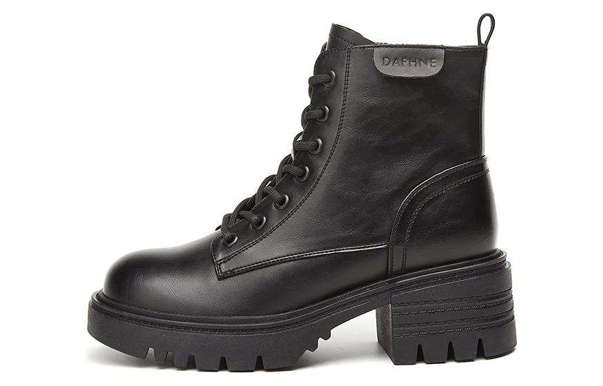 DAPHNE DAPHNE PU Short Combat Boots 6cm Women's