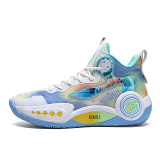 KZANSI Basketball Shoes Unisex Low Top Rain Blue/Cloud Green/Black Ink Green/Mismatched