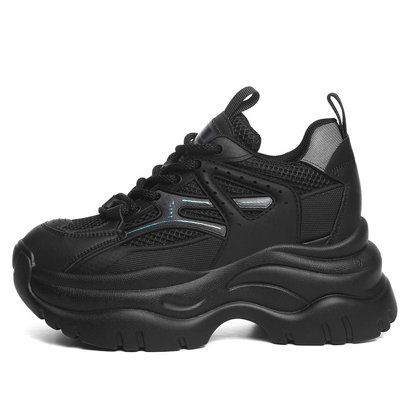 JINSITU Abrasion Resistant Slip Resistant Low top Chunky Sneakers Women's Black