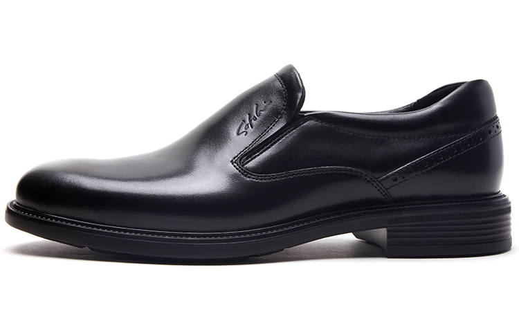 Satchi Casual Leather Shoes Men's Low Top Black