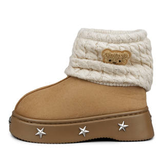 N6N8 Thermal Abrasion Resistant Slip Resistant Thickened And Fleece Lined Slip on, Platform Cute Layered Shoe Liner