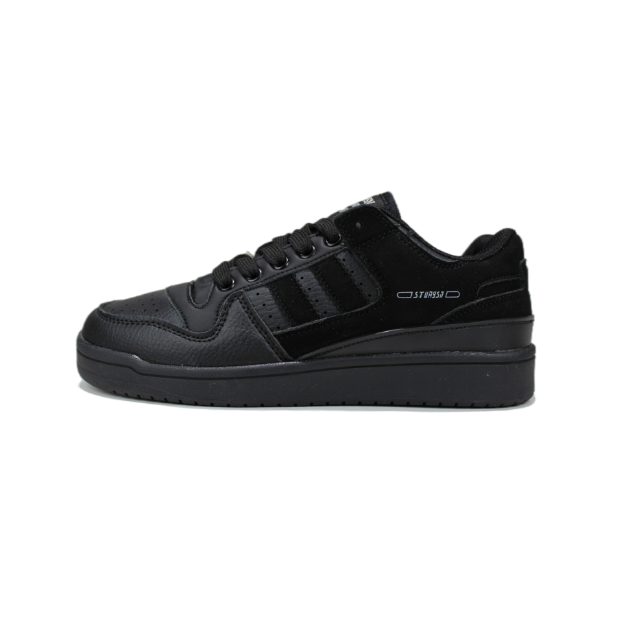 STUR YSN Synthetic Leather Wear resistant And Lightweight Low top Skateboard Shoes Unisex Black