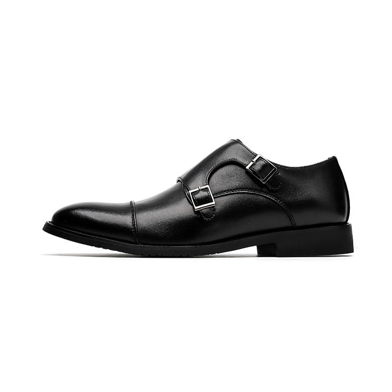 LUOMENG Dress Shoes Men's Low Top Black/Brown