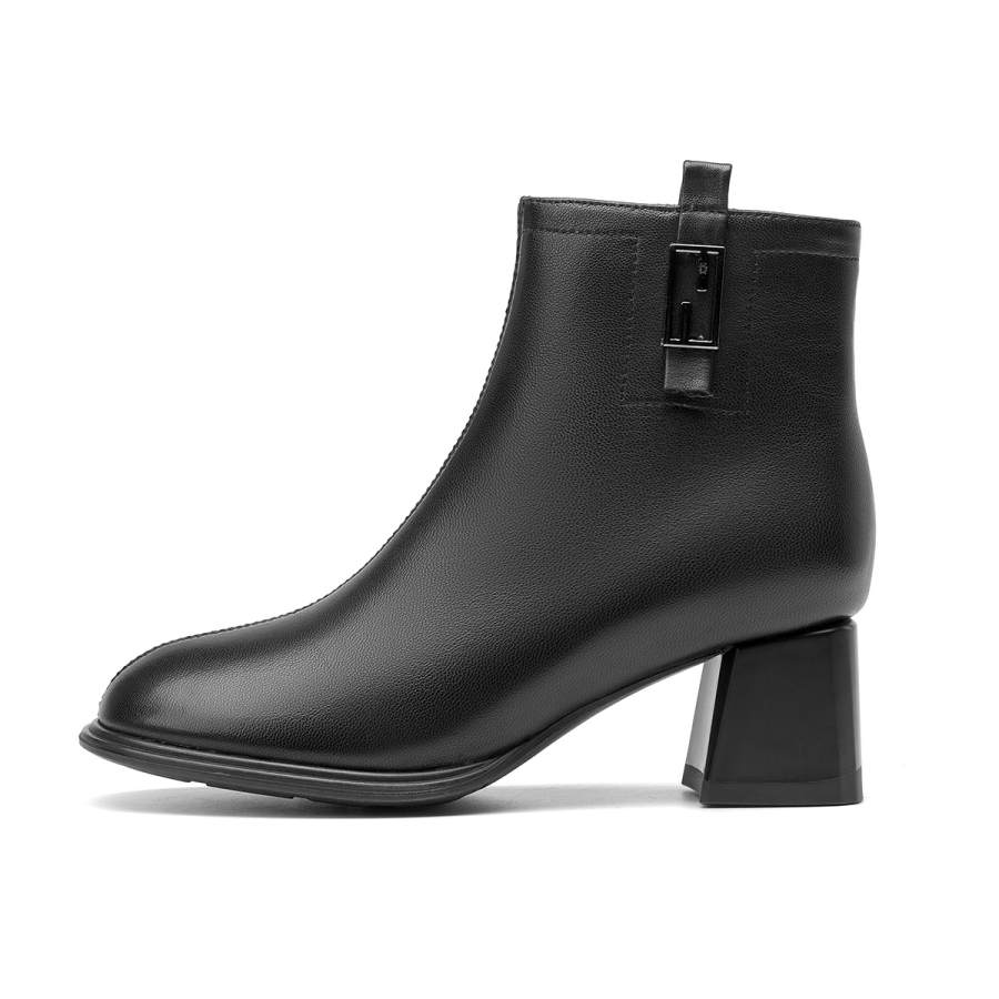 Spider King Sheepskin Ankle Boots Women's Black
