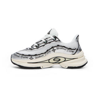 W/O DELAY WO DELAY Hidden Wedge Abrasion Resistant Abrasion Resistant Low top Chunky Sneakers Unisex Liquid Silver
