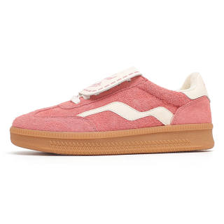 MASONONCE German Army Trainers Cow Suede Slip Resistant Abrasion Resistant Low top Skateboard Shoes Men's Pink