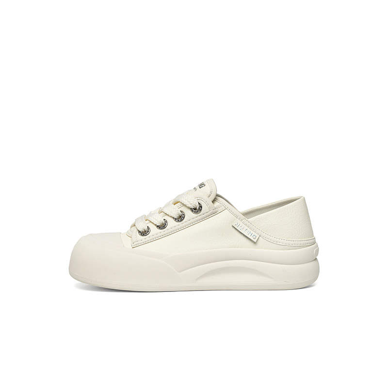 RED DRAGONFLY Cow Split Leather Low top Skateboard Shoes Women's Beige