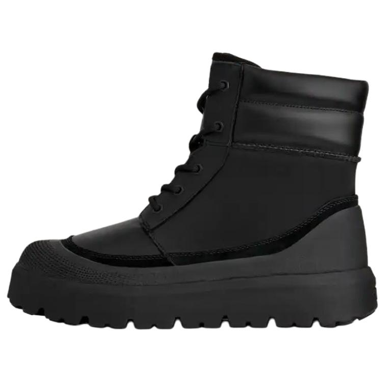 UGG Neumel High Weather Hybrid Fleece Lined, Leather, Fashion Lace Up Snow Boots Men's Black
