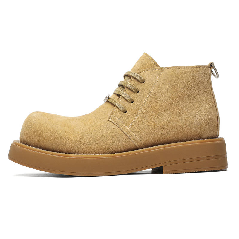 WEISHIBANGWEI WEISHIBANGWEI Microfiber Leather Combat Boots Men's Yellow