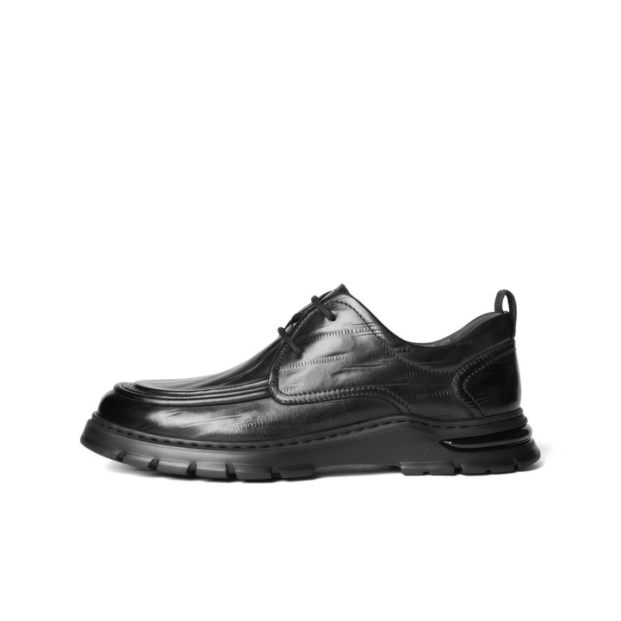 BELLE Casual Leather Shoes Men's Low Top Black