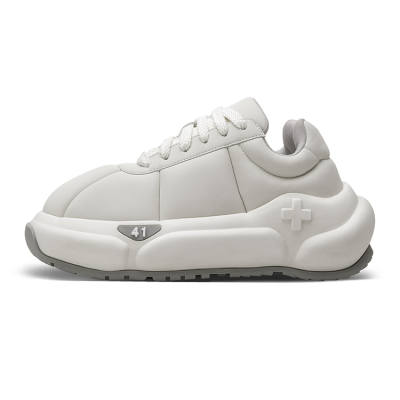 2YE+ Chubby Series Dundun Shoes Coverage Slip Resistant Height Increasing Low top Skateboard Shoes Unisex White