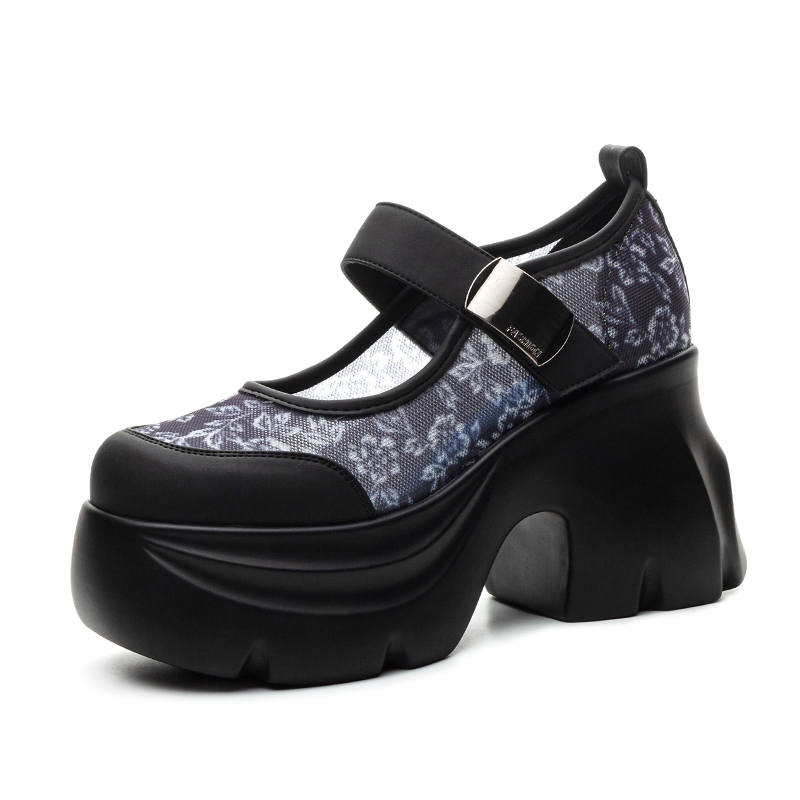 XIEGUIHUAYU Microfiber Leather Platform Mary Jane Shoes Women's