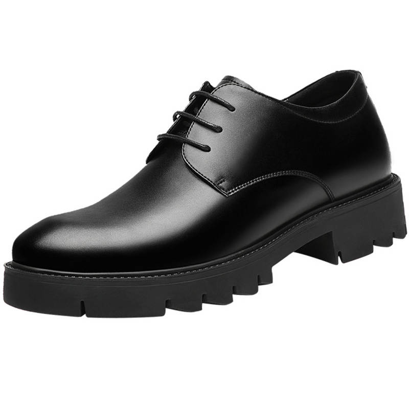 NIANZOUSUO Cow Leather Low top Casual Shoes Men's Black