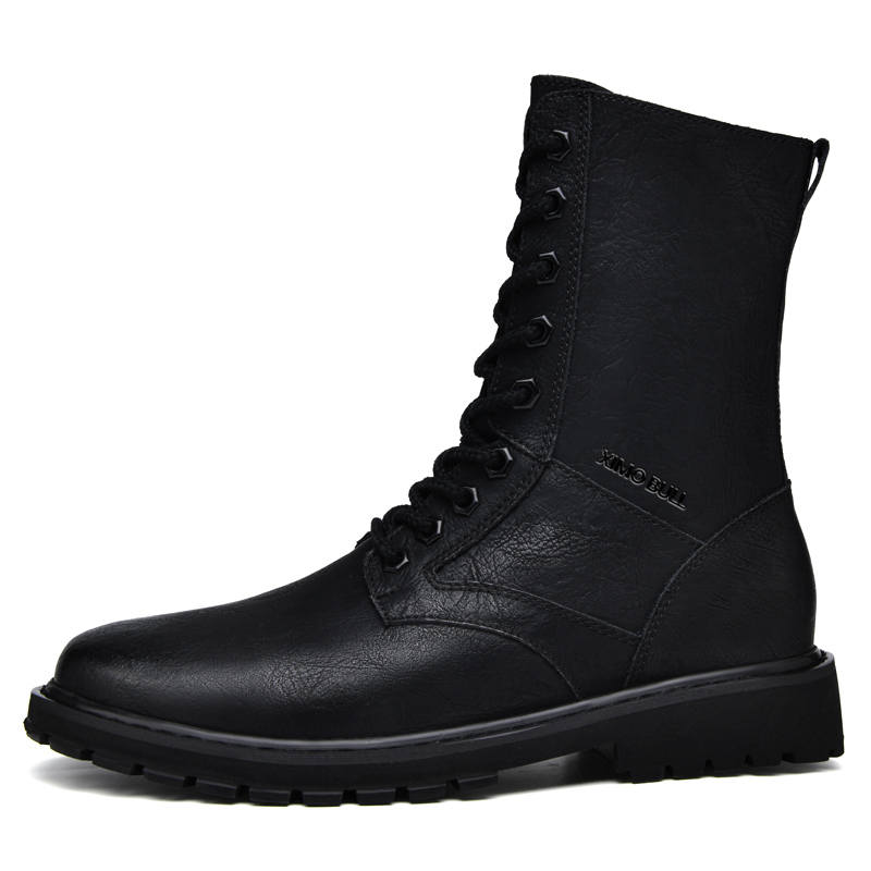 XIMO BULL XIMO BULL Cow Leather Crew Combat Boots Unisex