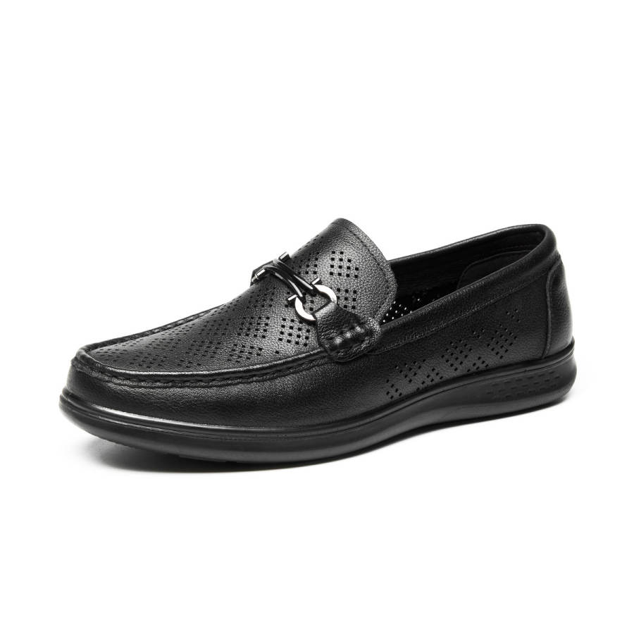 AOKANG Top Grain Cow Leather Casual Shoes Men's Black
