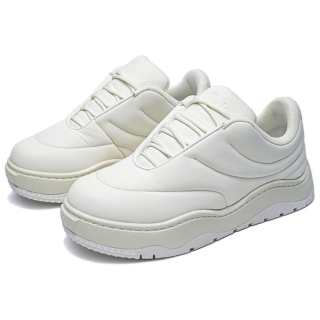 BAILUNHAN Cow Split Leather Low top Skateboard Shoes Unisex White