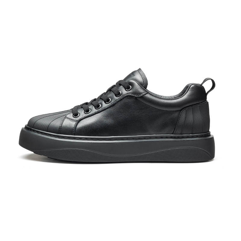 HARSON HARSON Cow Leather Low top Skateboard Shoes Men's Black