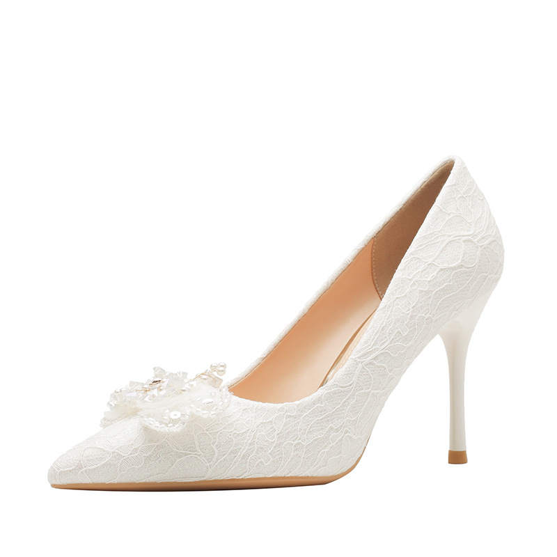 BIGTREE BIGTREE Slim Heel High Heels Women's White