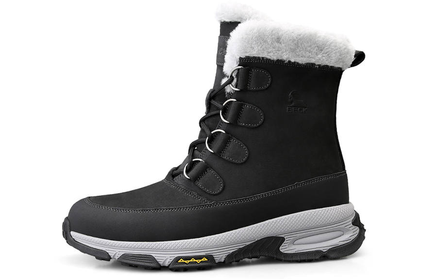 BECK Slip Resistant Cushioning Thermal Fashion Comfortable Thickened And Fleece Lined Crew Snow Boots Unisex