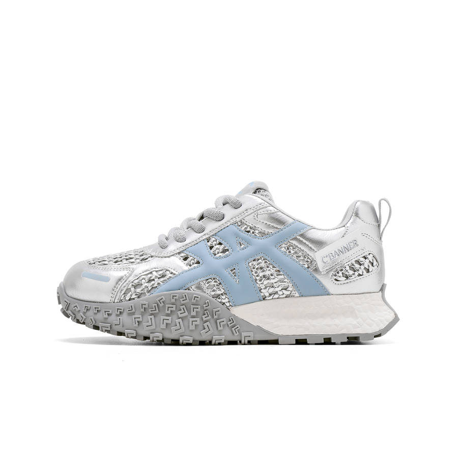 C°BANNER Casual Shoes Women's Low Top Silver Blue/White/Yellow/White